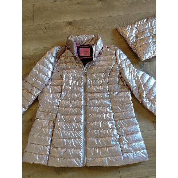 Kate Spade Rose Gold Packable Down Filled Puffer Jacket Medium Has Carry Bag - Picture 5 of 16